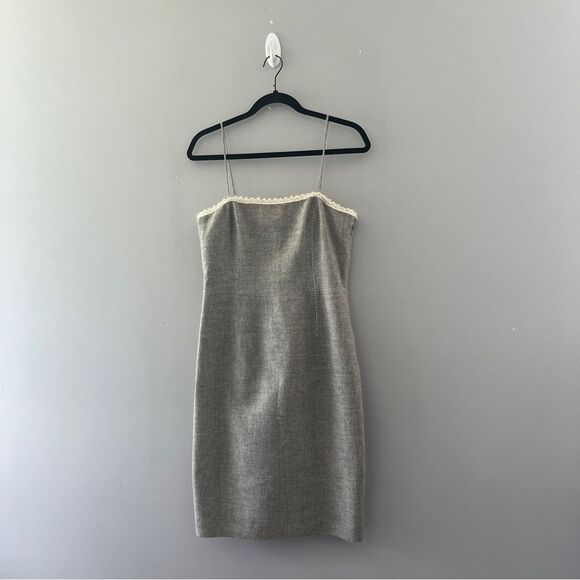 Tahari Dresses & Skirts - Tahari Gray Sleeveless Shift Dress Wool Mohair Size 8